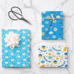 Chanukah Mixed Set of Jelly Doughnut Patterns Wrapping Paper Sheet<br><div class="desc">Sometimes you just have a few items to wrap for Chanukah, and you don't want to buy a huge roll of Chanukah wrapping paper that will linger in your closet for years. This selection of three Chanukah wrapping paper sheets is perfect for wrapping a few gifts. Three separate sheets of...</div>