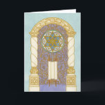 Chanukah ~ Mogen David Arch Card (w/Gold)<br><div class="desc">Rich swirls reminiscent of mediaeval illuminations adorn this elegant Chanukah greeting</div>