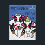 Chanukah Moo Year Fleece Blanket<br><div class="desc">Personalise "Happy Chanukah and a Happy Moo Year" Fleece Blanket/Small Personalise by deleting text and adding your own message. Choose your favourite font style, size, and colour. Design can also be added to blanket sizes, medium and large. Size: Fleece Blanket, 30"x40" It’s hard to cuddle by yourself. But with these...</div>