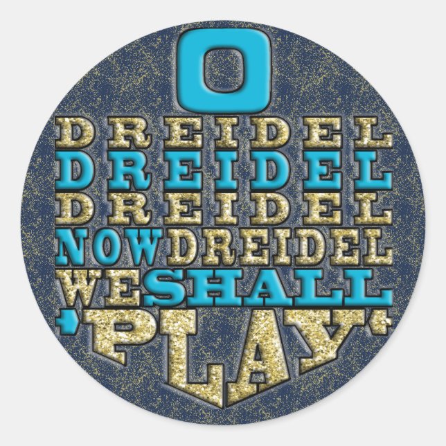 Chanukah "O Dreidel Dreidel..." Stickers Round (Front)