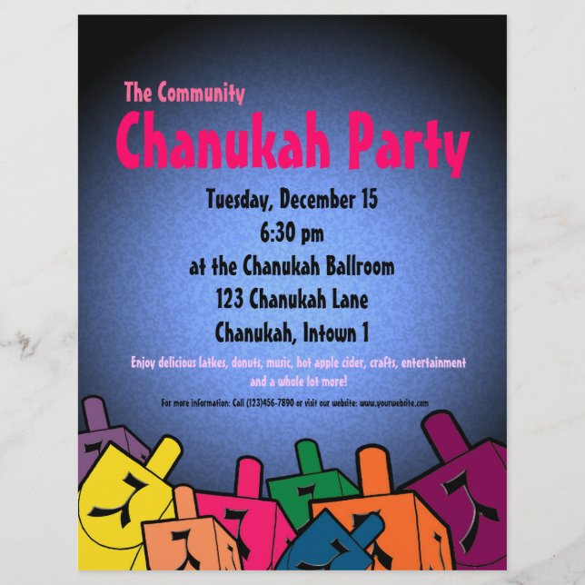 Chanukah Party Flyer (Front)