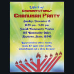 Chanukah Party Flyer<br><div class="desc">Bright Chanukah Flyer can be customised and personaized without paying a designer fee. Just pay for printing!</div>