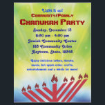 Chanukah Party Flyer<br><div class="desc">Bright Chanukah Flyer can be customised and personaized without paying a designer fee. Just pay for printing!</div>