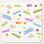 Chanukah Party Time Square Paper Coaster<br><div class="desc">"Chanukah Party Time" Square Paper Coaster is ready to help you get your party started! Thanks for stopping and shopping by. Much appreciated! All of my designs can be transferred to other Zazzle products. Always check preview to be sure you adjusted for perfect fit! Message me with any questions or...</div>