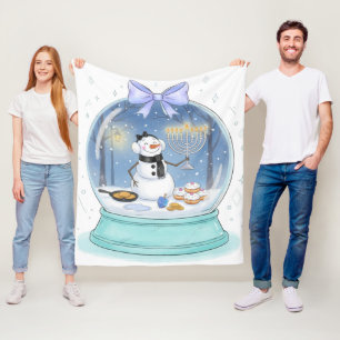 Chanukah Snow Globe Fleece Blanket
