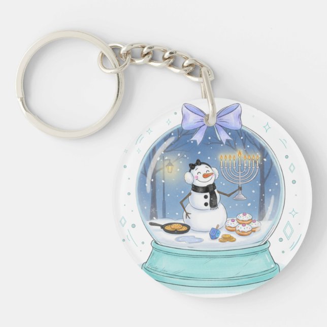 Chanukah Snow Globe Key Ring (Front)