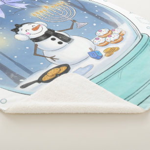 Chanukah Snow Globe Sherpa Blanket