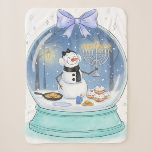 Chanukah Snow Globe Sherpa Blanket