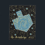Chanukah Spin Fleece Blanket/Small<br><div class="desc">Personalise "Hanukkah Spin" Fleece Blanket/Small Personalise by changing out the text. Use your favourite font style, colour, and size. Background colour can be changed out. Design can also be added to blanket sizes, medium and large. Size: Fleece Blanket, 30"x40" It’s hard to cuddle by yourself. But with these fully customisable...</div>