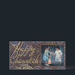 Chanukah Spinning Dreidels Holiday Card<br><div class="desc">Happy Holiday, Hanukkah/Chanukah Photo Card, "Chanukah Spinning Dreidels Holdiday Card" Glossy, Photo Card with white envelope. Personalise by replacing photo and wording. Customise wording by choosing your favourite font style, colour, and size. All design elements can be edited on both sides of the card. Thanks for stopping and shopping by!...</div>