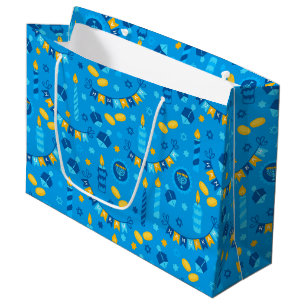 Chanukah Streamers Hanukkah Blue Banners Large Gift Bag