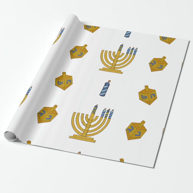 Chanukah Wrapping Paper (Unrolled)