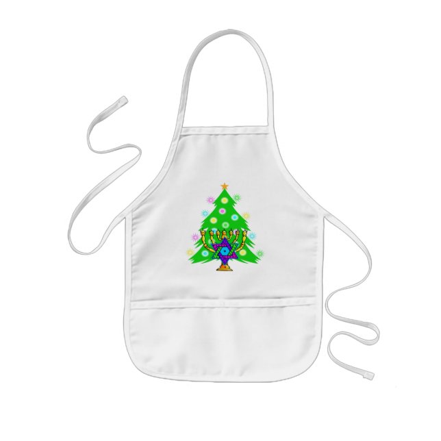 Chanukkah and Christmas Kids Apron (Front)