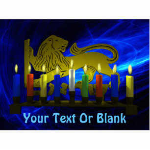 Chanukkah Brass Lion Menorah Photo Sculpture Magnet