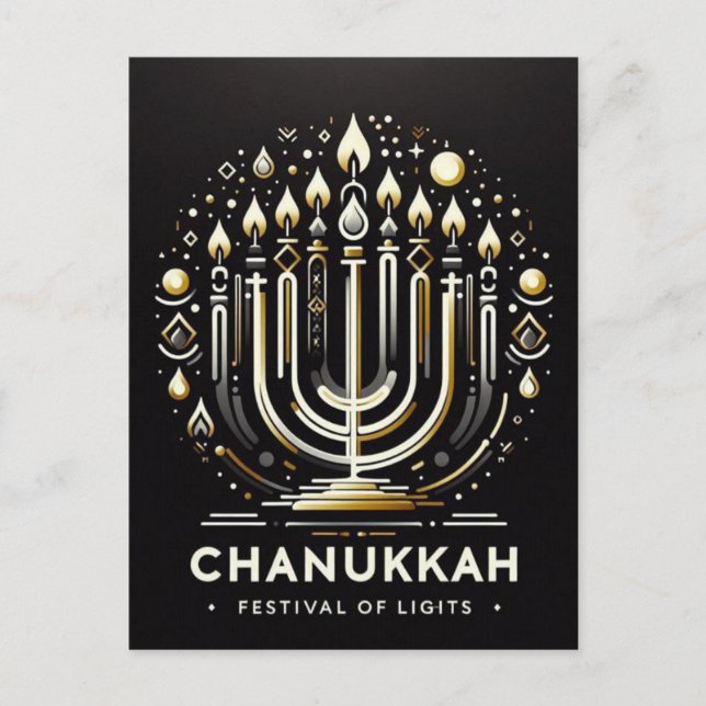Chanukkah Festival of Lights Postcard (Front)
