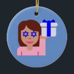 chanukkah hair flip emoji ceramic tree decoration<br><div class="desc">hanukkah, chanukkah, "hair flick emoji", emoji, "info girl emoji", "pink girl emoji", jewish, jew, hebrew, hannukah, channukah, "star of david"  kawaii "information emoji" pastel pink woman girl gift present</div>