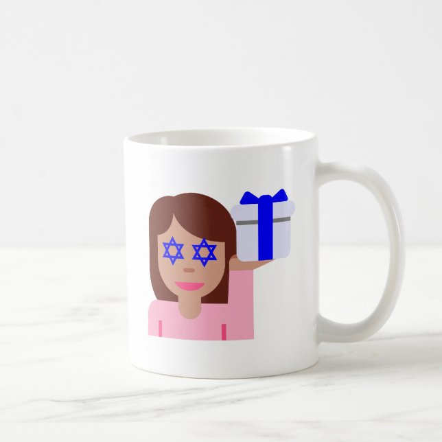 chanukkah hair flip emoji coffee mug (Right)