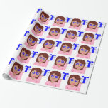 chanukkah hair flip emoji wrapping paper<br><div class="desc">hanukkah, chanukkah, "hair flick emoji", emoji, "info girl emoji", "pink girl emoji", jewish, jew, hebrew, hannukah, channukah, "star of david"  kawaii "information emoji" pastel pink woman girl gift present</div>