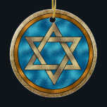 Chanukkah Star of David Ceramic Tree Decoration<br><div class="desc">Have fun with these. Think themes! Play with background colours, add or delete text, and (for a bit of an extra fee) customise the back with images, colour, your logo / business info., etc.! These are also great for gifts or to use as the finishing touch of class on your...</div>