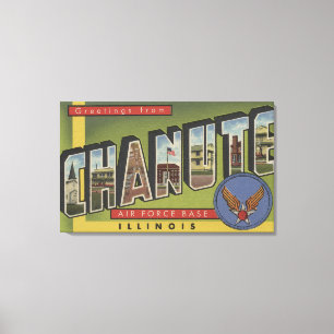 Chanute Air Force Base - Large Letter Scenes Canvas Print
