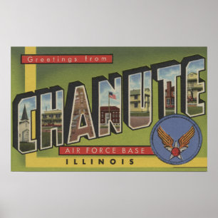 Chanute Air Force Base - Large Letter Scenes Poster