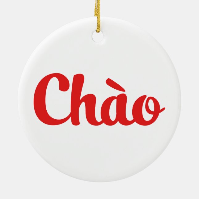 Chào / Hello ~ Vietnam / Vietnamese / Tiếng Việt Ceramic Tree Decoration (Back)