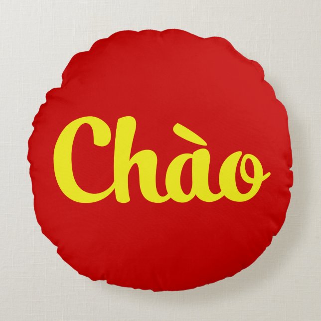 Chào / Hello ~ Vietnam / Vietnamese / Tiếng Việt Round Cushion (Front)