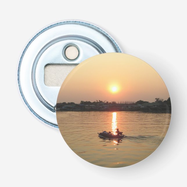 Chao Phraya River Sunset ... Ayutthaya, Thailand Bottle Opener (Front)