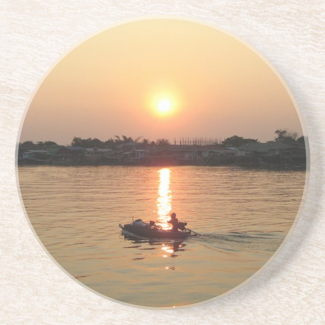 Chao Phraya River Sunset ... Ayutthaya, Thailand Coaster (Front)