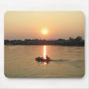 Chao Phraya River Sunset ... Ayutthaya, Thailand Mouse Mat