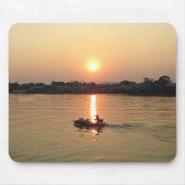 Chao Phraya River Sunset ... Ayutthaya, Thailand Mouse Mat (Front)