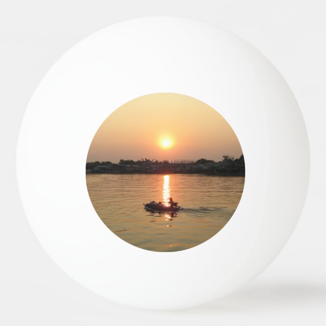 Chao Phraya River Sunset ... Ayutthaya, Thailand Ping Pong Ball (Front)