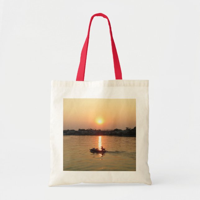 Chao Phraya River Sunset ... Ayutthaya, Thailand Tote Bag (Front)
