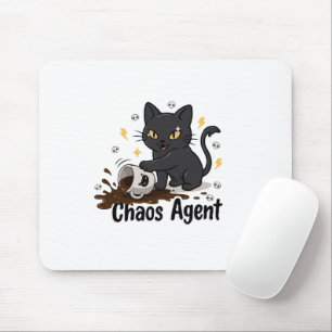 Chaos Agent Black Cat Mouse Mat