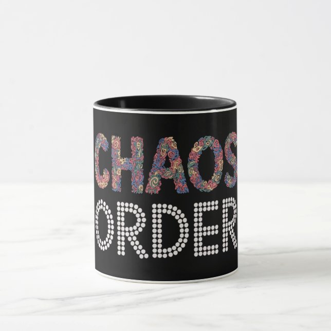 Chaos and Order | Modern Artistic Duality Graphic  Mug (Center)