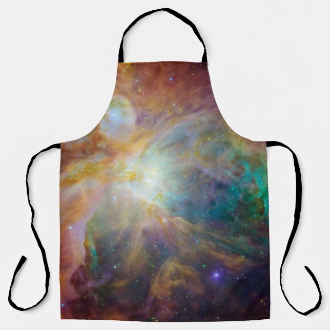 Chaos at Heart of Orion Spitzer Hubble Composite Apron (Front)