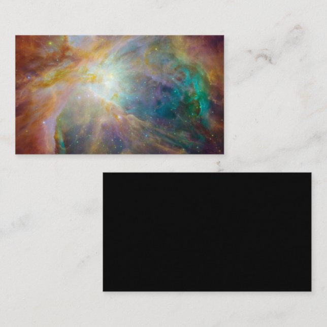 Chaos at Heart of Orion Spitzer Hubble Composite Business Card (Front/Back)