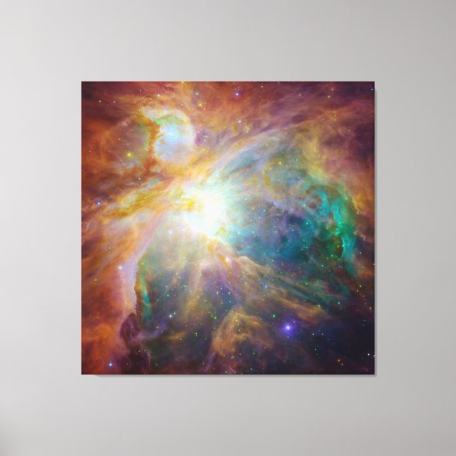 Chaos at Heart of Orion Spitzer Hubble Composite Canvas Print (Front)
