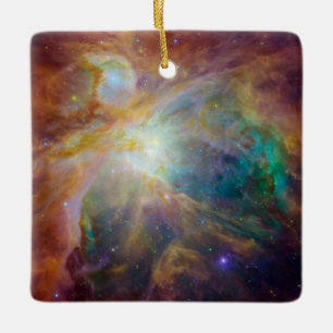 Chaos at Heart of Orion Spitzer Hubble Composite Ceramic Ornament