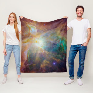 Chaos at Heart of Orion Spitzer Hubble Composite Fleece Blanket