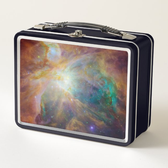 Chaos at Heart of Orion Spitzer Hubble Composite Metal Lunch Box (Front)