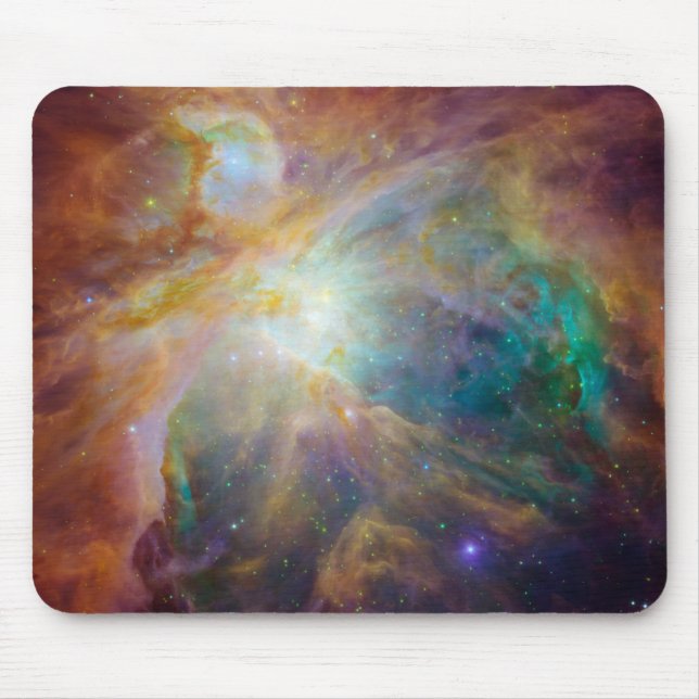 Chaos at Heart of Orion Spitzer Hubble Composite Mouse Mat (Front)