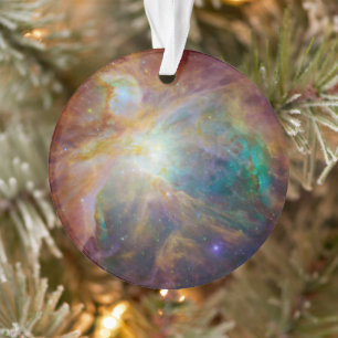 Chaos at Heart of Orion Spitzer Hubble Composite Ornament