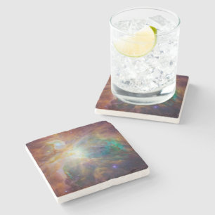 Chaos at Heart of Orion Spitzer Hubble Composite Stone Coaster
