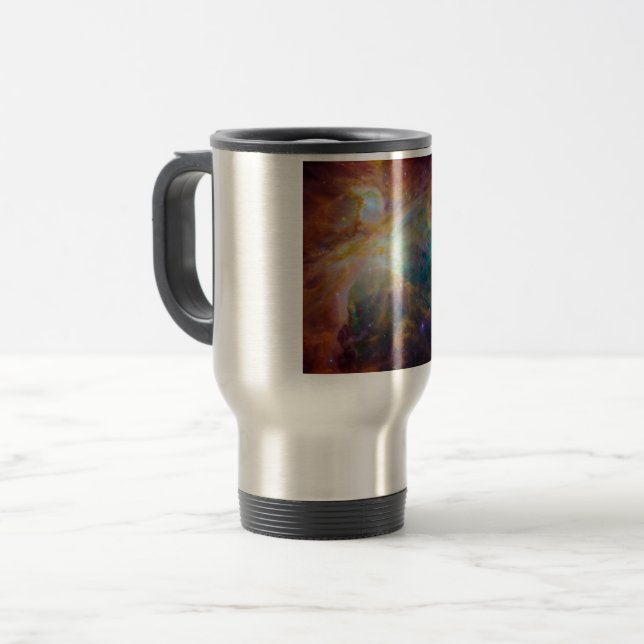 Chaos at Heart of Orion Spitzer Hubble Composite Travel Mug (Front Left)