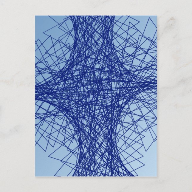 chaos blue abstract art postcard (Front)