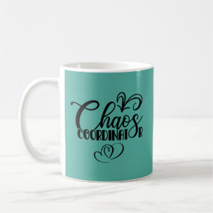 Chaos Coordinator Black and Teal Coffee Mug