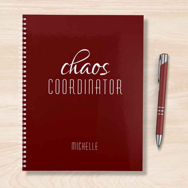 Chaos Coordinator Burgundy Personalised Name Planner (Creator Uploaded)