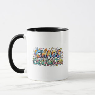 Chaos Coordinator Colourful Doodle Two-Tone Coffee Mug