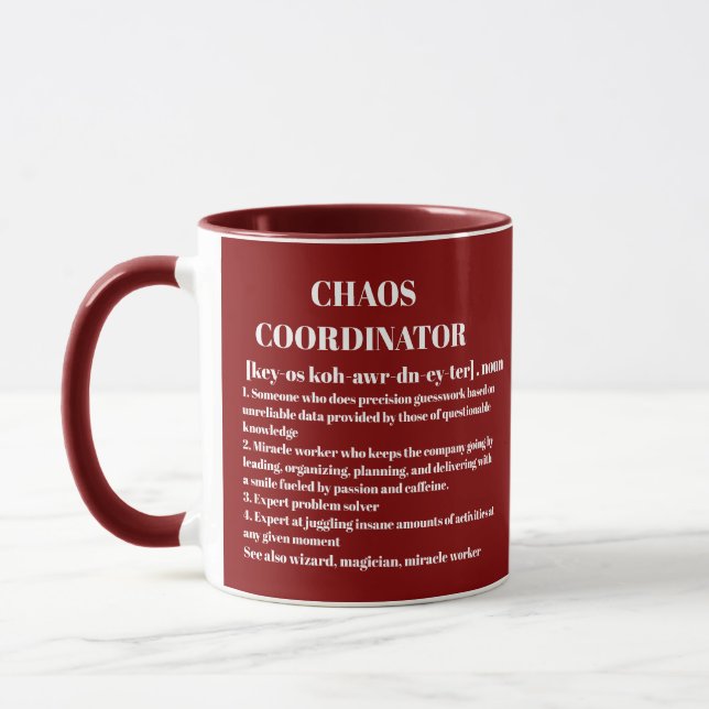 Chaos Coordinator Definition Photo Office Coworker Mug (Left)